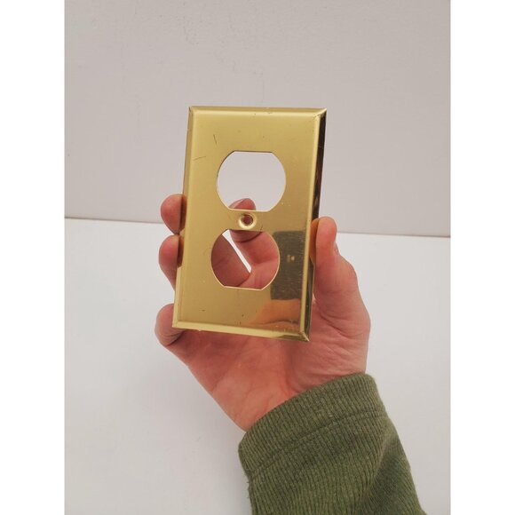 Light Switch Cover , Switch Plate, Outlet Cover, Gold, Antique Brass, Plug, - Picture 5 of 9